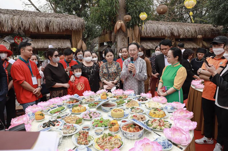 Đồ ăn chay Tam Chúc trong Lễ hội ẩm thực chay Tam Chúc tổ chức vào tháng 3/2022.
